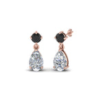 Load image into Gallery viewer, pear-drop-earring-with-black-diamond-in-14K-rose-gold-FDEAR8386GBLACK-NL-RG