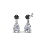 Load image into Gallery viewer, pear-drop-earring-with-black-diamond-in-14K-white-gold-FDEAR8386GBLACK-NL-WG