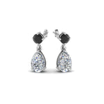 Load image into Gallery viewer, pear-drop-earring-with-black-diamond-in-14K-white-gold-FDEAR8386GBLACK-NL-WG