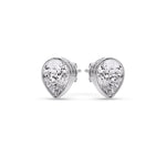 Load image into Gallery viewer, Half Carat Diamond Pear Drop Stud Bezel Earring