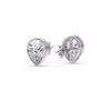 Load image into Gallery viewer, Half Carat Diamond Pear Drop Stud Bezel Earring