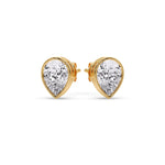 Load image into Gallery viewer, Half Carat Diamond Pear Drop Stud Bezel Earring