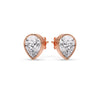 Load image into Gallery viewer, Half Carat Diamond Pear Drop Stud Bezel Earring