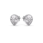 Load image into Gallery viewer, Half Carat Diamond Pear Drop Stud Bezel Earring