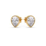 Load image into Gallery viewer, Half Carat Diamond Pear Drop Stud Bezel Earring