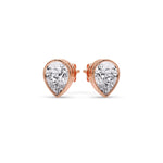 Load image into Gallery viewer, Half Carat Diamond Pear Drop Stud Bezel Earring
