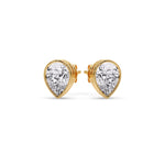 Load image into Gallery viewer, Half Carat Diamond Pear Drop Stud Bezel Earring
