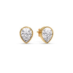 Load image into Gallery viewer, Half Carat Diamond Pear Drop Stud Bezel Earring