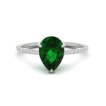 Load image into Gallery viewer, pear-green-emerald-and-round-diamond-under-halo-promise-ring-in-white-gold-FD9788PERGEMGR-NL-WG.jpg