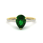 Load image into Gallery viewer, pear-green-emerald-and-round-diamond-under-halo-promise-ring-in-yellow-gold-FD9788PERGEMGR-NL-YG.jpg