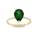 Load image into Gallery viewer, pear-green-emerald-and-round-diamond-under-halo-promise-ring-in-yellow-gold-FD9788PERGEMGR-NL-YG.jpg