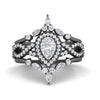 Load image into Gallery viewer, Twisted Pear Halo Wedding Ring Set