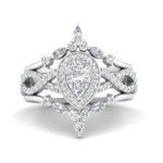 Load image into Gallery viewer, Twisted Pear Halo Bridal Ring Set