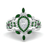 Load image into Gallery viewer, Twisted Pear Halo Wedding Ring Set