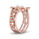 Load image into Gallery viewer, Twisted Pear Halo Bridal Ring Set