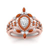 Load image into Gallery viewer, Twisted Pear Halo Bridal Ring Set