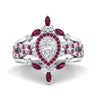 Load image into Gallery viewer, Twisted Pear Halo Wedding Ring Set