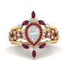 Load image into Gallery viewer, Twisted Pear Halo Wedding Ring Set