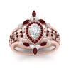 Load image into Gallery viewer, Twisted Pear Halo Wedding Ring Set
