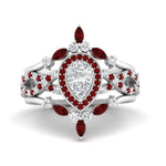 Load image into Gallery viewer, Twisted Pear Halo Bridal Ring Set