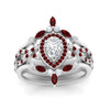 Load image into Gallery viewer, Twisted Pear Halo Bridal Ring Set