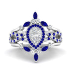 Load image into Gallery viewer, Twisted Pear Halo Bridal Ring Set