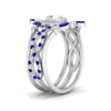 Load image into Gallery viewer, Twisted Pear Halo Wedding Ring Set