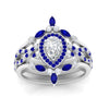 Load image into Gallery viewer, Twisted Pear Halo Wedding Ring Set