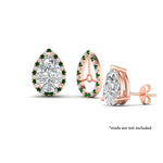 Load image into Gallery viewer, pear-halo-earring-emerald-for-3-carat-jackets-in-rose-gold-fdearpe9677gemgrangle3-3.00ct-nl-rg.jpg?v=1763036625