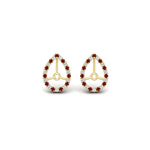 Load image into Gallery viewer, pear-halo-earring-ruby-for-2-carat-jackets-in-yellow-gold-fdearpe9677grudrangle2-2.00ct-nl-yg