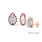 Load image into Gallery viewer, pear-halo-earring-ruby-for-3-carat-jackets-in-rose-gold-fdearpe9677grudrangle3-3.00ct-nl-rg.jpg?v=1763036626