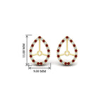 Load image into Gallery viewer, pear-halo-earring-ruby-for-3-carat-jackets-in-yellow-gold-fdearpe9677grudrangle2-3.00ct-nl-yg-hw.jpg?v=1763036626