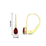 Load image into Gallery viewer, pear-shape-0.50-carat-ruby-lever-back-studs-earring-in-yellow-gold-FDEAR9225PEGRUDR-0.50CT-NL-YG