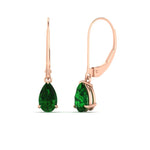 Load image into Gallery viewer, pear-shape-emerald-2-carat-lever-back-drop-stud-earrings-in-rose-gold-FDEAR11236PEGEMGR-2.00CT-RG.jpg