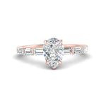 Load image into Gallery viewer, Pear Thin Band Engagement Ring With Baguette