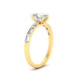 Load image into Gallery viewer, Pear Thin Band Engagement Ring With Baguette