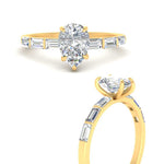 Load image into Gallery viewer, Pear Thin Band Engagement Ring With Baguette