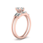 Load image into Gallery viewer, pear-shaped-bar-set-diamond-ring-with-matching-3-baguette-wedding-band-in-rose-gold-FDENS100PEANGLE2-NL-RG