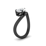 Load image into Gallery viewer, pear-shaped-curve-wave-diamond-solitaire-engement-ring-in-black-gold-fd11566per-nl-bg.jpg