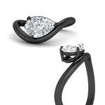 Load image into Gallery viewer, pear-shaped-curve-wave-diamond-solitaire-engement-ring-in-black-gold-fd11566per-nl-bg.jpg
