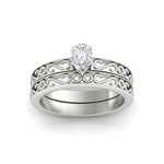 Load image into Gallery viewer, pear-shaped-filigree-single-stone-diamond-wedding-ring-set-in-white-gold-FDENS3289PEANGLE5-NL-WG.jpg?v=1763371075