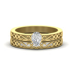 Load image into Gallery viewer, pear-shaped-filigree-single-stone-diamond-wedding-ring-set-in-yellow-gold-FDENS3289PE-NL-YG.jpg?v=1763371075
