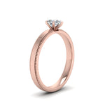 Load image into Gallery viewer, Single Stone Pear Shaped Milgrain Engagement Ring
