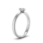 Load image into Gallery viewer, Single Stone Pear Shaped Milgrain Engagement Ring