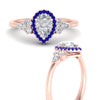 Load image into Gallery viewer, pear-shaped-halo-cluster-accent-sapphire-engagement-ring-in-rose-gold-FD10512PERGSABLANGLE3-NL-RG_cb1bf2d6-ac5f-4025-8e20-4448e952a7c0.jpg?v=1770117378