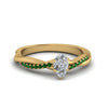 Load image into Gallery viewer, pear-shaped-infinity-twist-diamond-engagement-ring-with-emerald-in-14K-yellow-gold-FD8253PERGEMGR-NL-YG