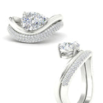 Load image into Gallery viewer, Pear Shaped Pave Band with Wave Solitaire Ring