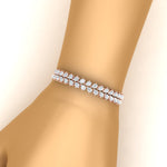 Load image into Gallery viewer, pear-shaped-petal-style-tennis-bracelet