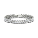 Load image into Gallery viewer, Pear Shaped Petal Style Tennis Bracelet