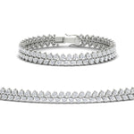 Load image into Gallery viewer, Pear Shaped Petal Style Tennis Bracelet